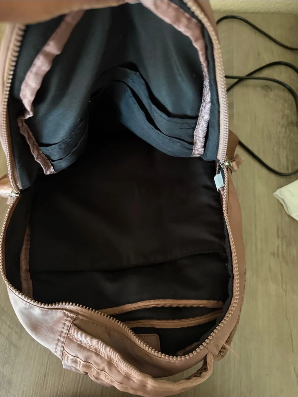 Women's Nylon Drawstring Backpack - Blush